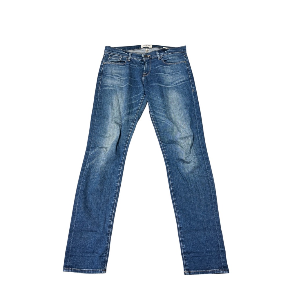 FRAME Le Garcon Jeans Women Size 32X30 Blue Wash Denim Straight Leg‎